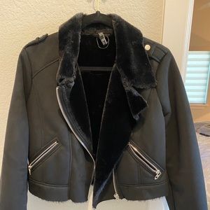 ZARA Reversible Black Jacket (Suede/Faux Leather)